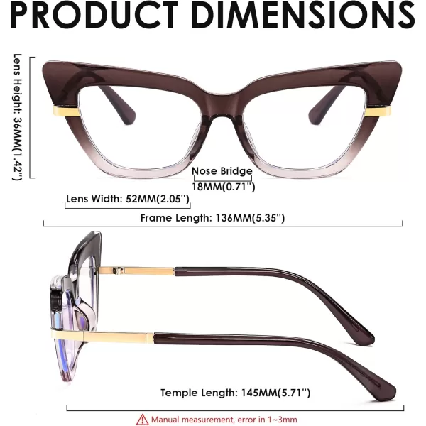 FEISEDY Cateye Blue Light Blocking Glasses for Women Fashion Cat Eye Frame Glasses B2984004 Wine Red Frame