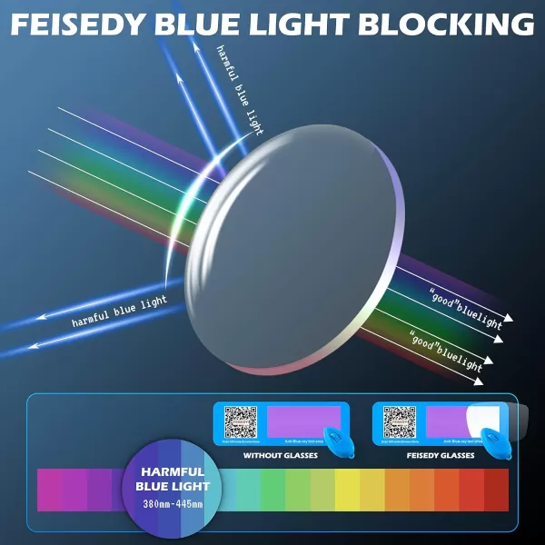 FEISEDY Cateye Blue Light Blocking Glasses for Women Fashion Cat Eye Frame Glasses B2984005 Rainbow Frame