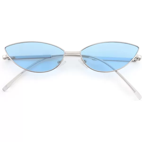 FEISEDY Fashion Designer Sunglasses Retro Small Petals Shape Arc Temple Design B2298Blue