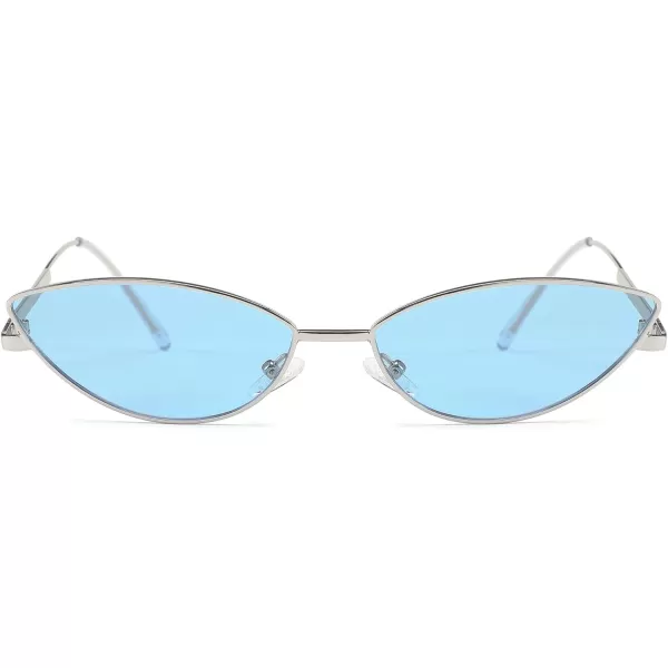 FEISEDY Fashion Designer Sunglasses Retro Small Petals Shape Arc Temple Design B2298Blue