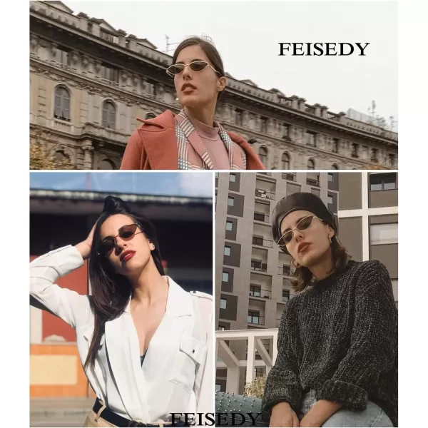 FEISEDY Fashion Designer Sunglasses Retro Small Petals Shape Arc Temple Design B2298Gold  Tea