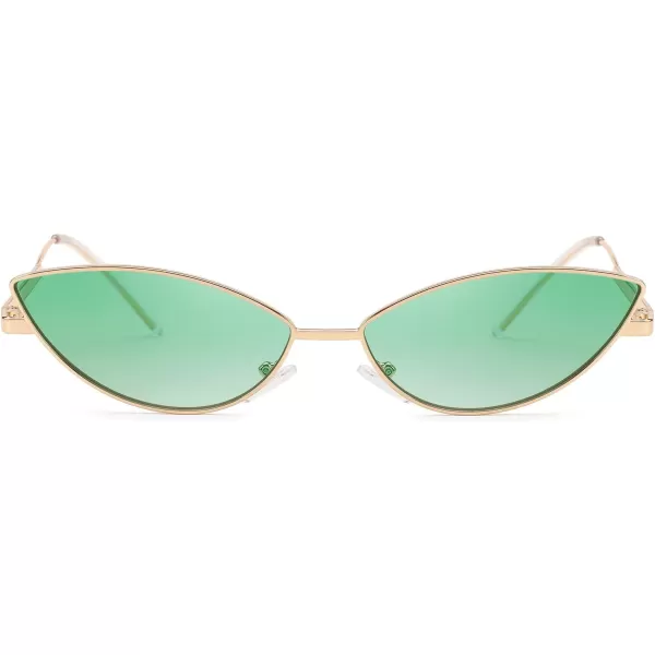 FEISEDY Fashion Designer Sunglasses Retro Small Petals Shape Arc Temple Design B2298Gradual Green