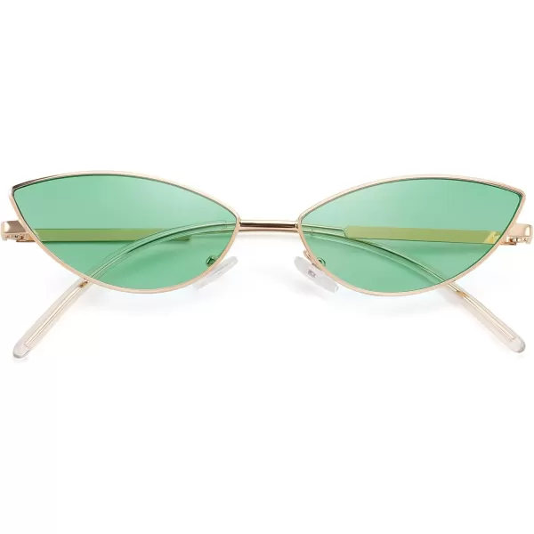 FEISEDY Fashion Designer Sunglasses Retro Small Petals Shape Arc Temple Design B2298Gradual Green