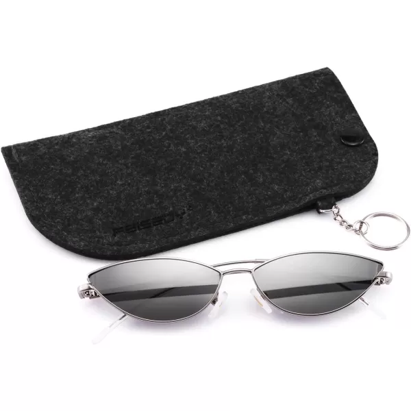 FEISEDY Fashion Designer Sunglasses Retro Small Petals Shape Arc Temple Design B2298Grey Stripe