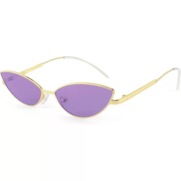 FEISEDY Fashion Designer Sunglasses Retro Small Petals Shape Arc Temple Design B2298Lavender