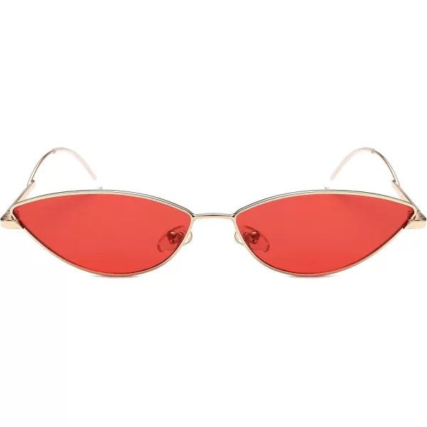 FEISEDY Fashion Designer Sunglasses Retro Small Petals Shape Arc Temple Design B2298Red
