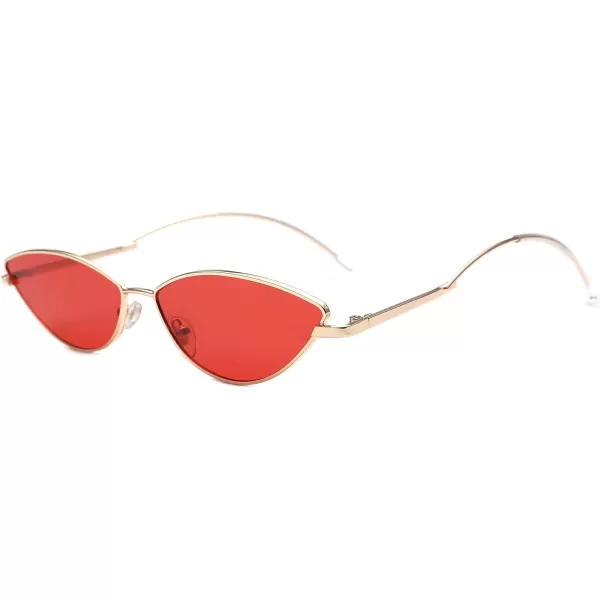 FEISEDY Fashion Designer Sunglasses Retro Small Petals Shape Arc Temple Design B2298Red
