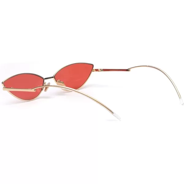 FEISEDY Fashion Designer Sunglasses Retro Small Petals Shape Arc Temple Design B2298Red