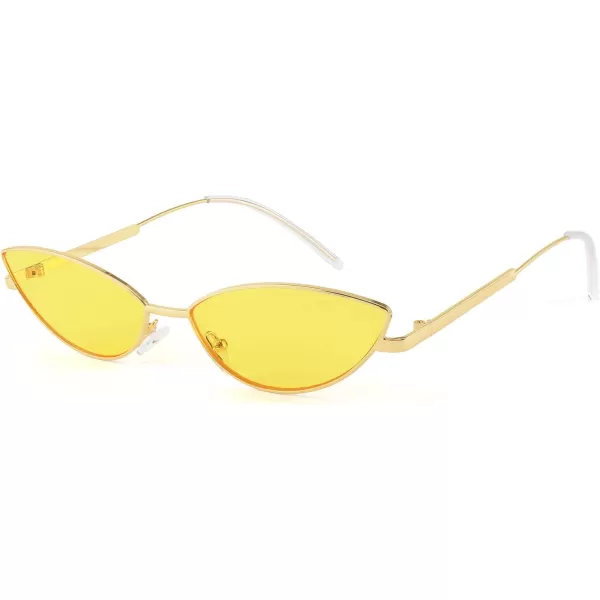 FEISEDY Fashion Designer Sunglasses Retro Small Petals Shape Arc Temple Design B2298Yellow