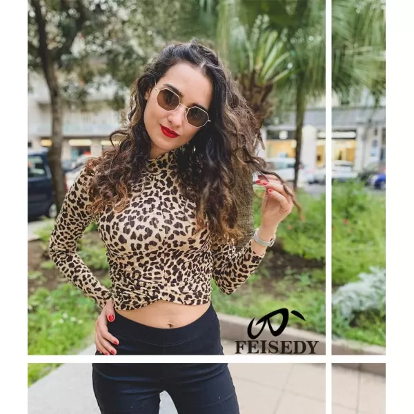 FEISEDY Hipster Small Polygon Women Men Sunglasses Delicate Metal Frame B2254Golden Frame Grey Lens