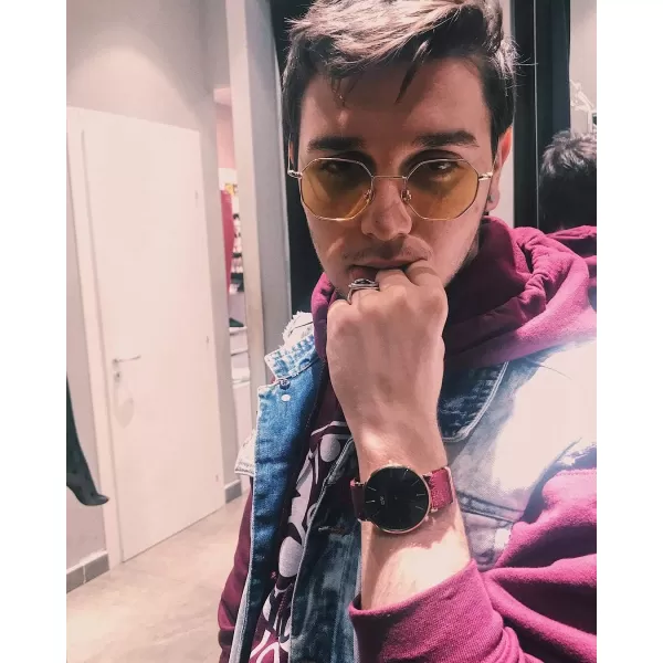 FEISEDY Hipster Small Polygon Women Men Sunglasses Delicate Metal Frame B2254Silver Frame Blue Lens