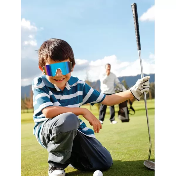 FEISEDY Kids Sunglasses Youth Baseball Sun Glasses UV400 Sports Teens Cycling Shades for Boys Girls Age 816 B0048blue