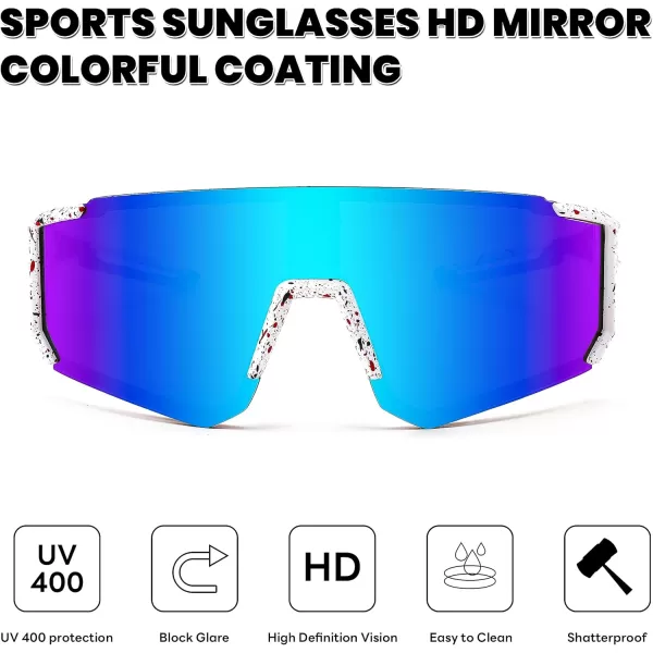 FEISEDY Kids Sunglasses Youth Baseball Sun Glasses UV400 Sports Teens Cycling Shades for Boys Girls Age 816 B0048blue