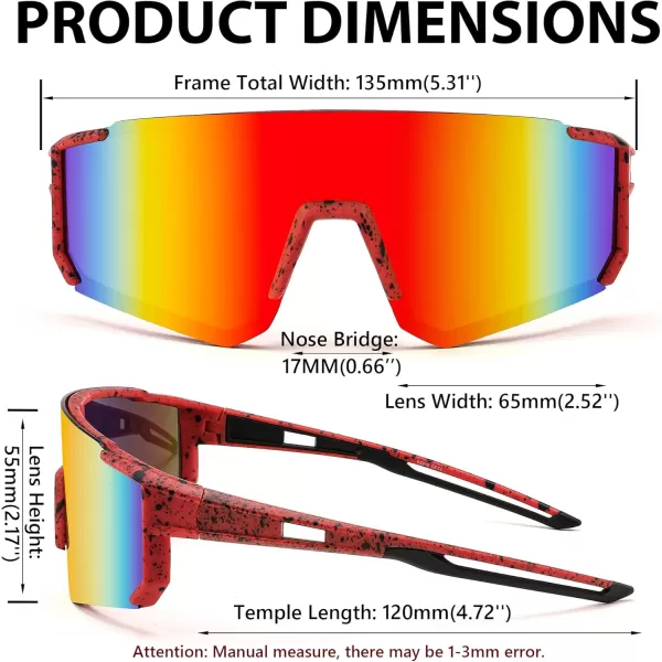 FEISEDY Kids Sunglasses Youth Baseball Sun Glasses UV400 Sports Teens Cycling Shades for Boys Girls Age 816 B0048red