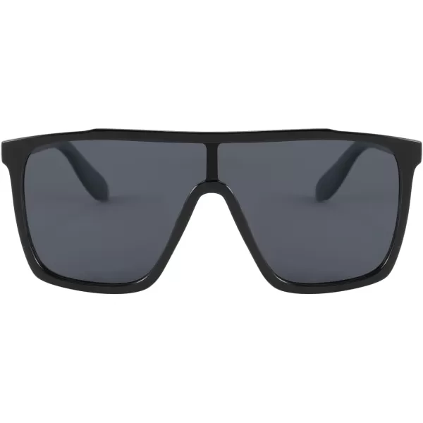 FEISEDY Kids Sunglasses for Girls Fashion Cute Boys Teenagers Glasses One Piece UV400 B2812Black Frame  Grey Lens