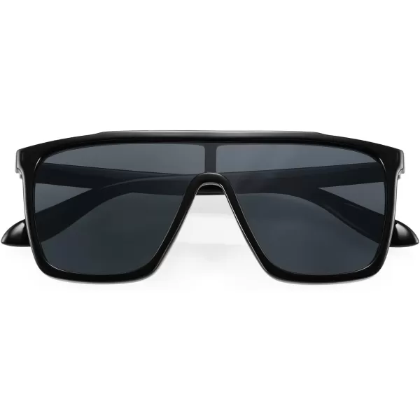 FEISEDY Kids Sunglasses for Girls Fashion Cute Boys Teenagers Glasses One Piece UV400 B2812Black Frame  Grey Lens