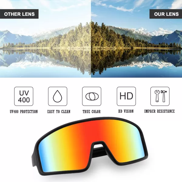 FEISEDY Men Women Sports Sunglasses Baseball Sun Glasses Cycling Fishing Running Trekking 80s 90s Youth Visor UV400 B2962Black Frame