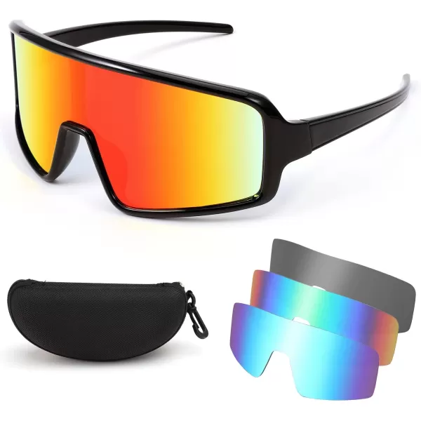 FEISEDY Men Women Sports Sunglasses Baseball Sun Glasses Cycling Fishing Running Trekking 80s 90s Youth Visor UV400 B2962Black Frame