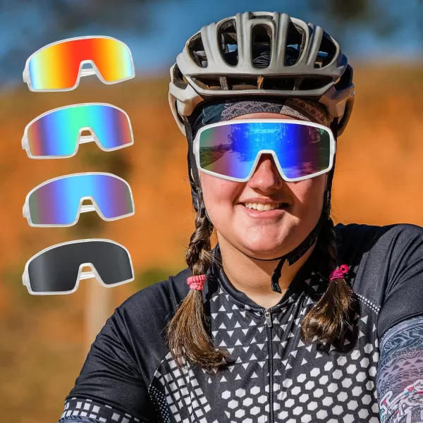 FEISEDY Men Women Sports Sunglasses Baseball Sun Glasses Cycling Fishing Running Trekking 80s 90s Youth Visor UV400 B2962Clear Frame