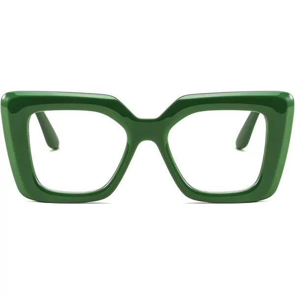 FEISEDY Oversized Square Blue Light Blocking Glasses for Women Men Fashion Computer Glasses Reduce Eye Strain B0111Green