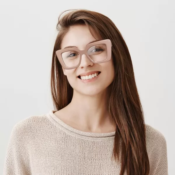 FEISEDY Oversized Square Blue Light Blocking Glasses for Women Men Fashion Computer Glasses Reduce Eye Strain B0111Khaki