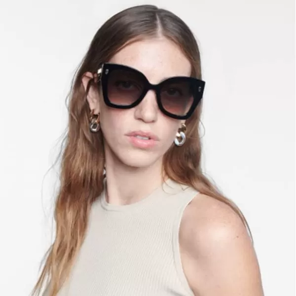 FEISEDY Retro Cat Eye Sunglasses Women Vintage Square Cateye Metal decorated Sunglasses B4032Leopard