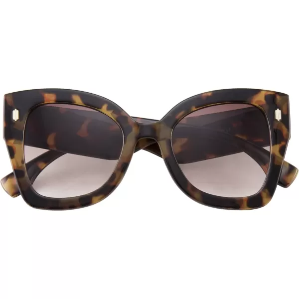 FEISEDY Retro Cat Eye Sunglasses Women Vintage Square Cateye Metal decorated Sunglasses B4032Leopard