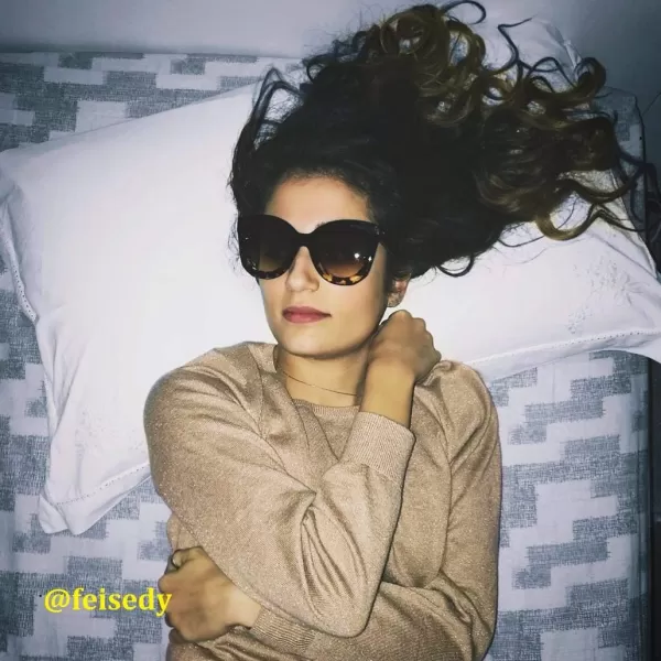 FEISEDY Retro Oversized Square Horn Sunglasses Semi Cat Eye Butterfly Glass Big Thick Bold Frame B2572Dark Blue