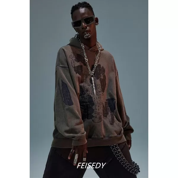 FEISEDY Retro Square Sunglasses Women Men Fashion Tinted Lens UV400 Protection Shades B2865001 Black FrameGray Lens