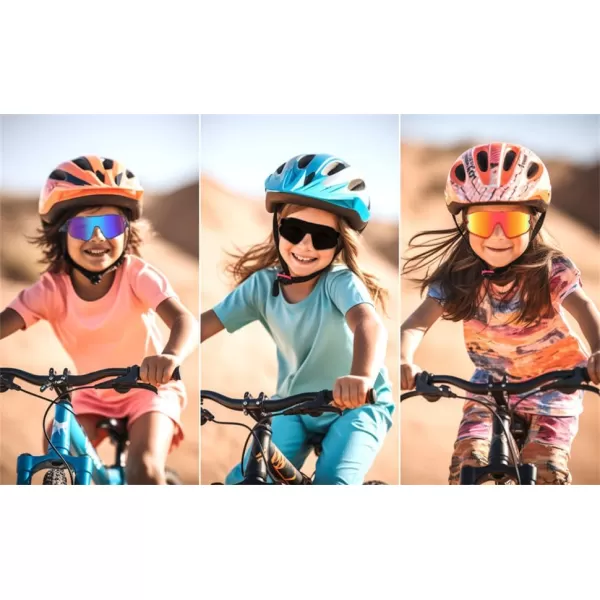 FEISEDY Unisex Youth Sunglasses Teens Baseball Tennis Sunglasses UV400 Sports Boys Girls Cycling Shades B4064Black