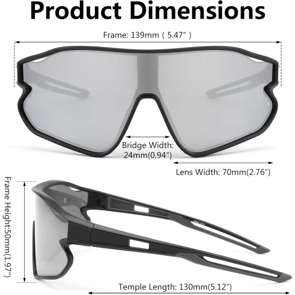 FEISEDY Unisex Youth Sunglasses Teens Baseball Tennis Sunglasses UV400 Sports Boys Girls Cycling Shades B4064Black FrameSliver Mirror