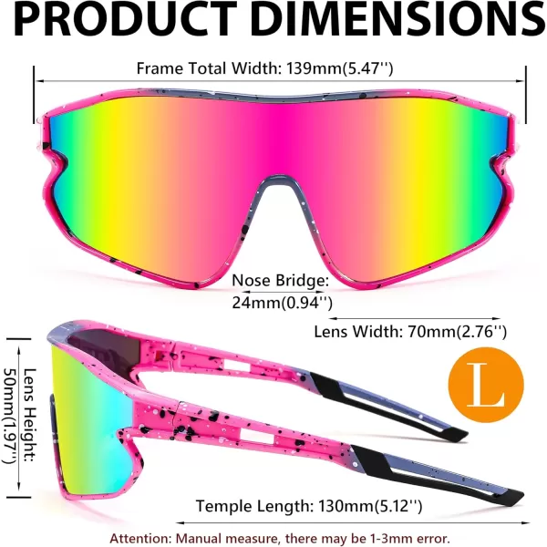 FEISEDY Unisex Youth Sunglasses Teens Baseball Tennis Sunglasses UV400 Sports Boys Girls Cycling Shades B4064Pink FramePink Red Mirror