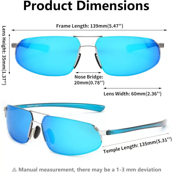 FEISEDY Vintage Sunglasses Men Polarized Aviator Metal Frame Lightweight Driving Fishing Running B0057Polarized Blue Mercury Film Silver Frame 03