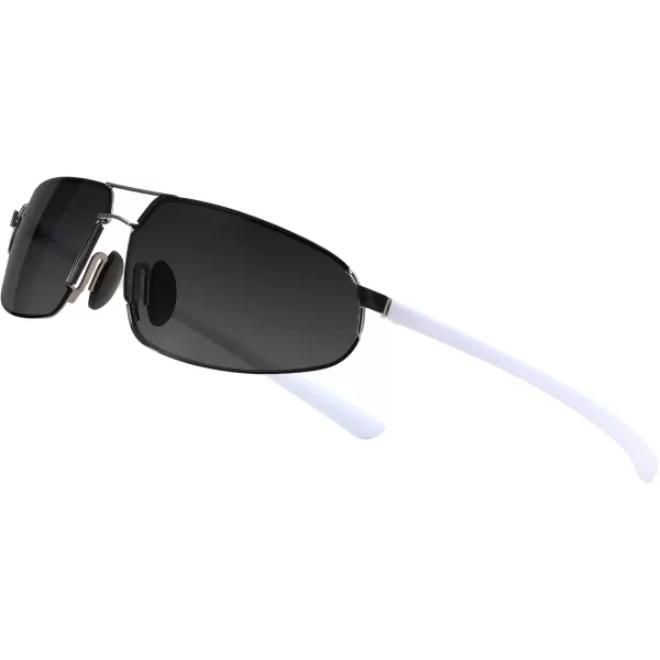 FEISEDY Vintage Sunglasses Men Polarized Aviator Metal Frame Lightweight Driving Fishing Running B0057Polarized Gradient Gray Lens Gunmetal Frame 04