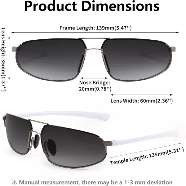 FEISEDY Vintage Sunglasses Men Polarized Aviator Metal Frame Lightweight Driving Fishing Running B0057Polarized Gradient Gray Lens Gunmetal Frame 04