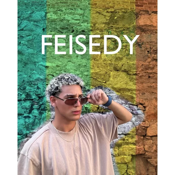 FEISEDY Vintage Sunglasses Men Polarized Aviator Metal Frame Lightweight Driving Fishing Running B0057Polarized Gradient Tea Lens Gold Frame 05