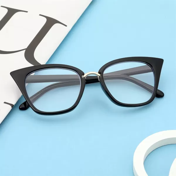 FEISEDY Women Oversized Cat Eye Reading Glasses Fashion Frame Readers B4072Black