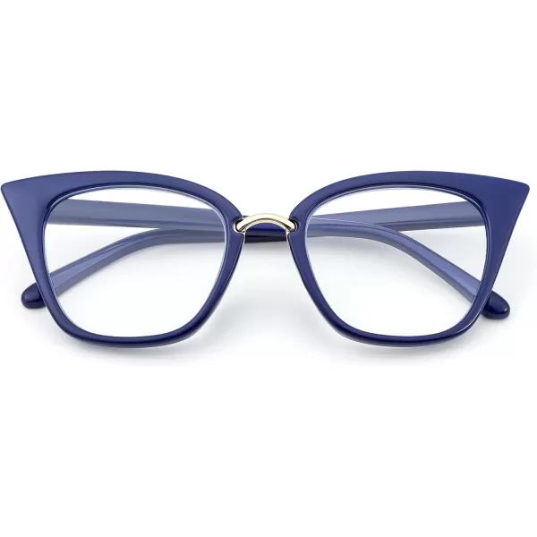 FEISEDY Women Oversized Cat Eye Reading Glasses Fashion Frame Readers B4072Blue