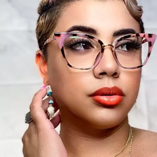 FEISEDY Women Oversized Cat Eye Reading Glasses Fashion Frame Readers B4072Pink Leopard