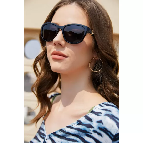 FEISEDY Women Vintage Polarized Sunglasses Lady Elegant Cateye Sun Glasses B2476Black