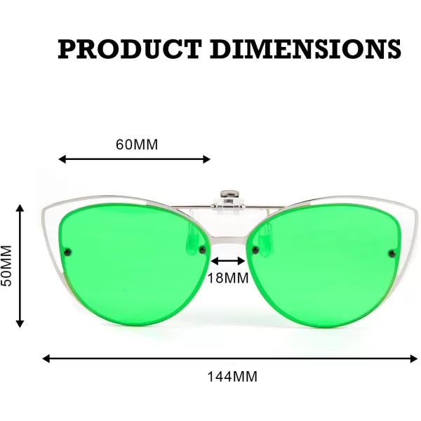 FEISEDY Womens Polarized Cat Eye Clip on Sunglasses with Flip up Function for Glasses B2670Bluegreen