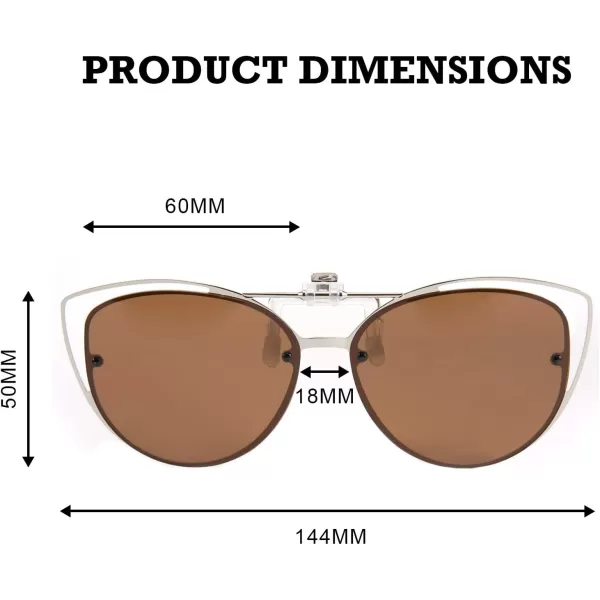 FEISEDY Womens Polarized Cat Eye Clip on Sunglasses with Flip up Function for Glasses B2670Brown