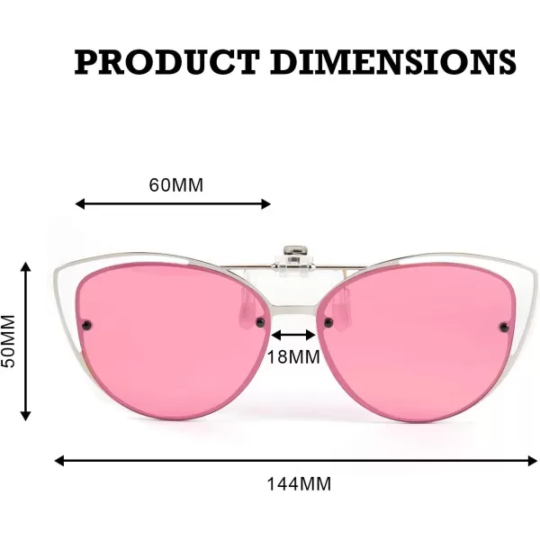 FEISEDY Womens Polarized Cat Eye Clip on Sunglasses with Flip up Function for Glasses B2670Gradient Pink