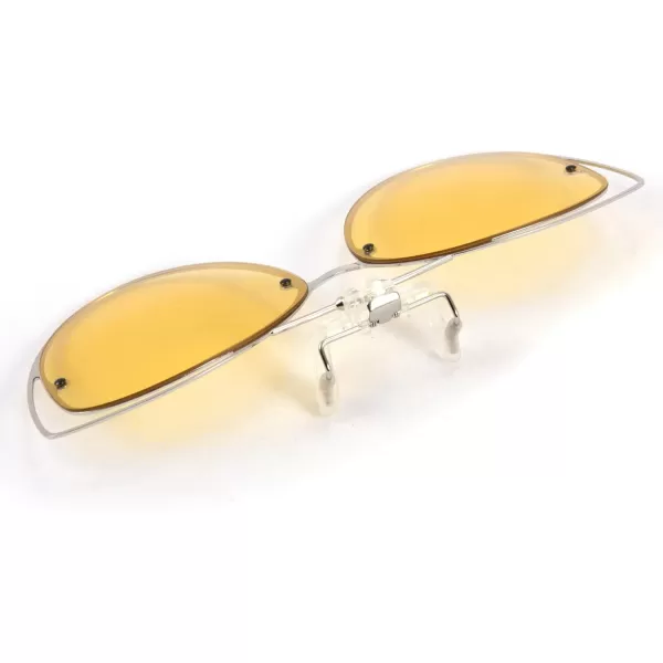 FEISEDY Womens Polarized Cat Eye Clip on Sunglasses with Flip up Function for Glasses B2670Yellow