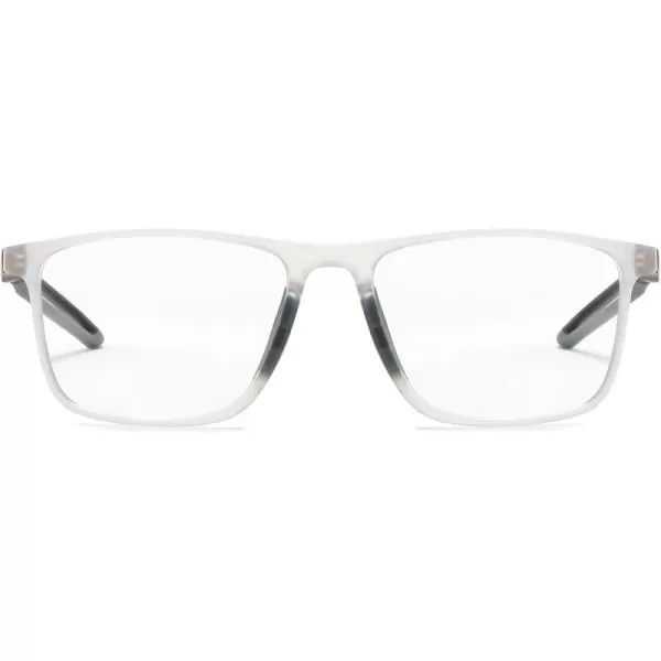 FEISEDY Blue Light Glasses for Women Men TR90 Sports UltraLight Glasses Anti Glare UV Protection B0109Sand Transparent Frame  Grey Legs