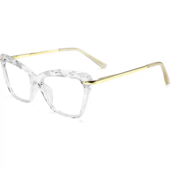 FEISEDY Cat Eye Glasses Frame Clear Lenses Eyewear Women B2440Crystal Clear