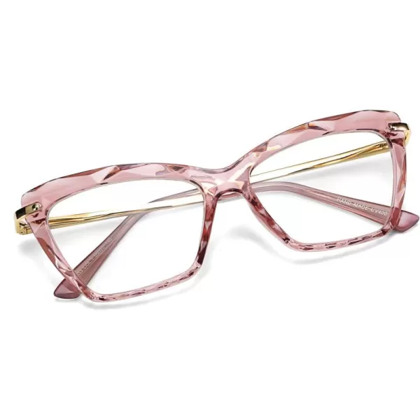 FEISEDY Cat Eye Glasses Frame Clear Lenses Eyewear Women B2440Pink