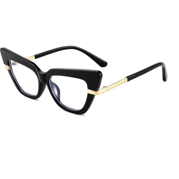 FEISEDY Cateye Blue Light Blocking Glasses for Women Fashion Cat Eye Frame Glasses B2984001 Black Frame