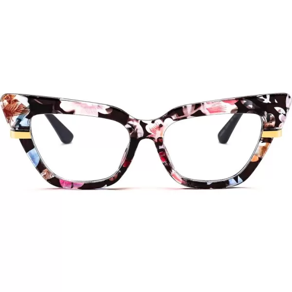 FEISEDY Cateye Blue Light Blocking Glasses for Women Fashion Cat Eye Frame Glasses B2984002 Colored Frame
