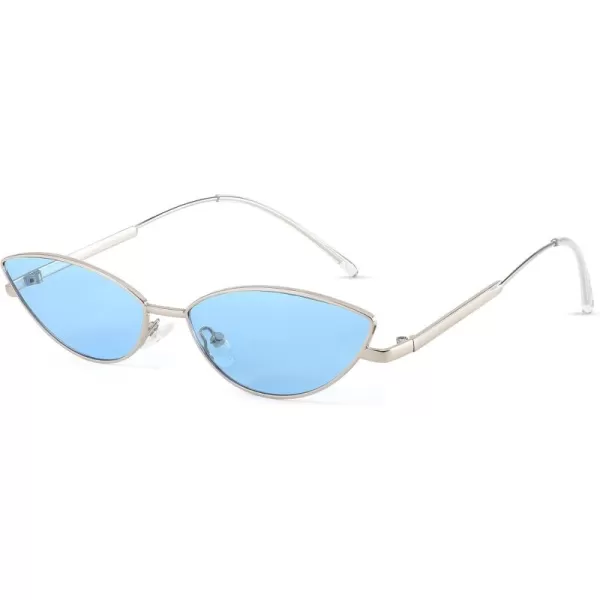 FEISEDY Fashion Designer Sunglasses Retro Small Petals Shape Arc Temple Design B2298Blue
